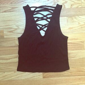 NWOT LA Hearts black cropped tank